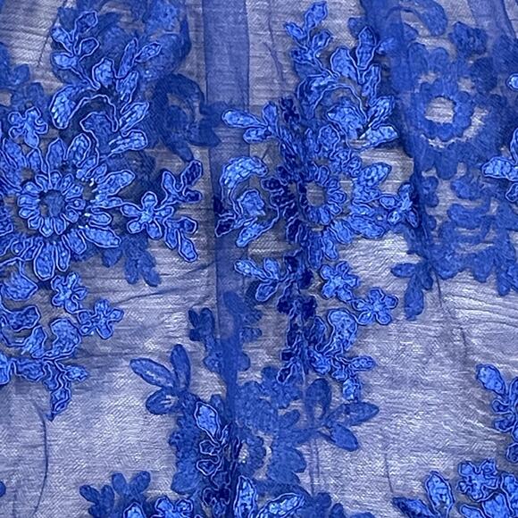 Womens Dress Size 8 Mesh Sheer Holiday Wedding Guest Going Out Party Embroidere - Picture 2 of 6